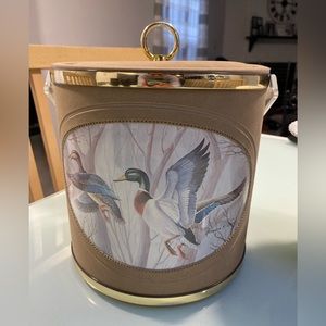 Vintage rare find  Ice Bucket Faux Suede Ducks Unlimited Norman R. Wamer